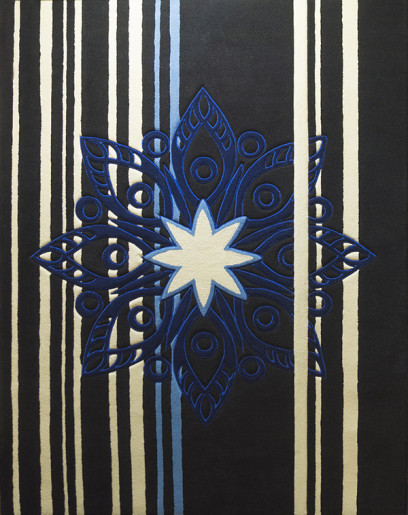 Snowflake rug in neoclassical style – main view, luxury handmade wool carpet