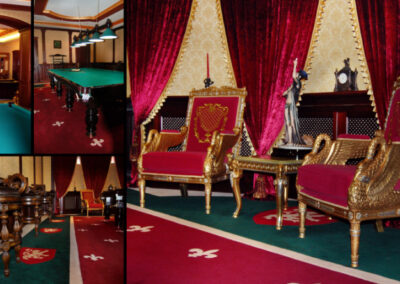 Billiard room rug. Carpet studio for the production of custom carpets.
