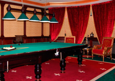Billiard room rug. Carpet studio for the production of custom carpets.