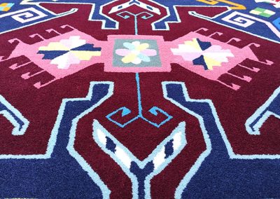 Close-up pile texture of hand-tufted boho rug