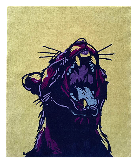 Black Panther Bagheera designer wool rug – top view