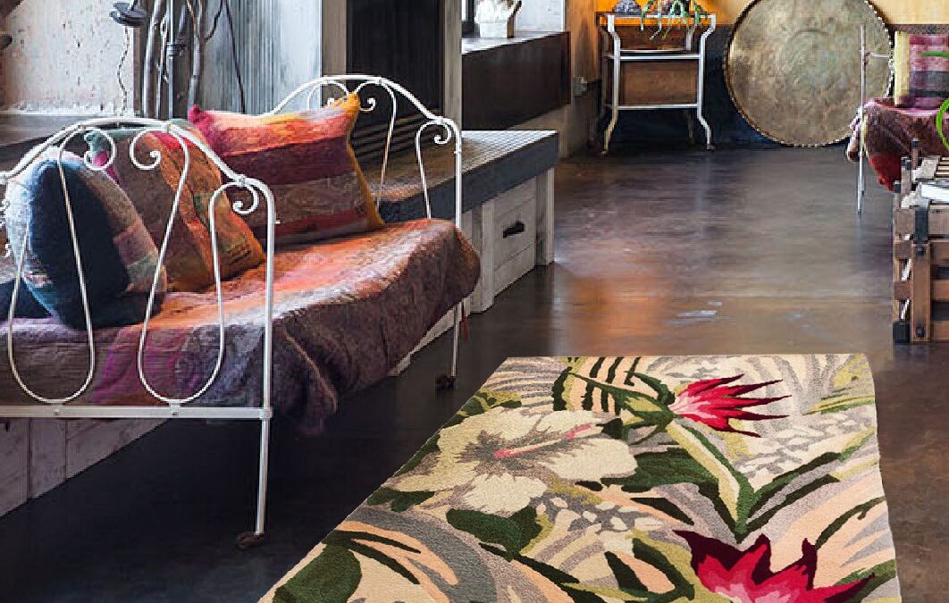 Floral Carpet with Hibiscus. Any shape and design from Carpet Studio.