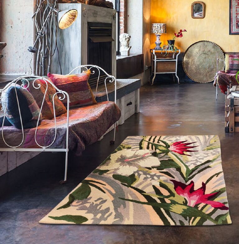 Floral Carpet with Hibiscus. Any shape and design from Carpet Studio.