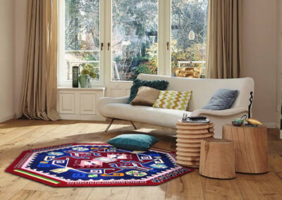 luxurious carpet chic boho style octagon in interior