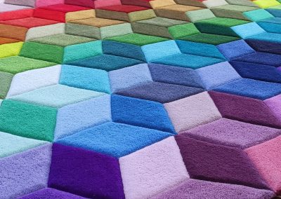 Fragment of 3D rug with sculpted pile
