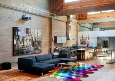 multicolored irregular shaped rug