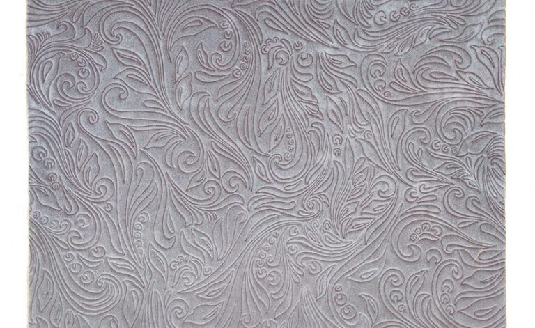 Solid sculpted rug taupe color