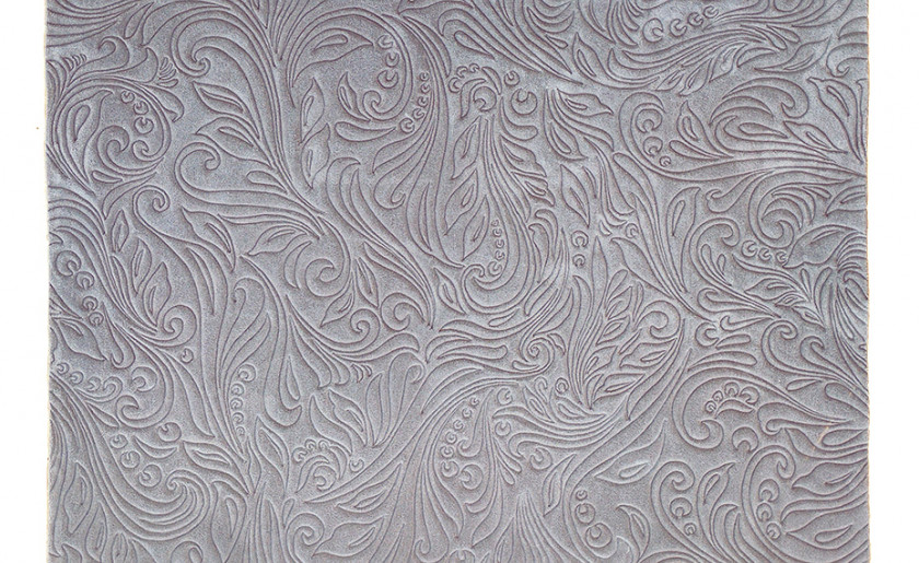 Solid sculpted rug taupe color