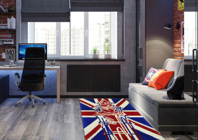 British flag rug abstract Big Ben