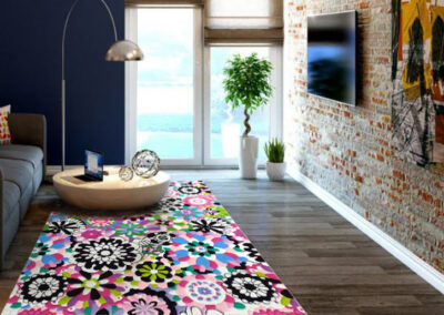 pop art style floral carpet