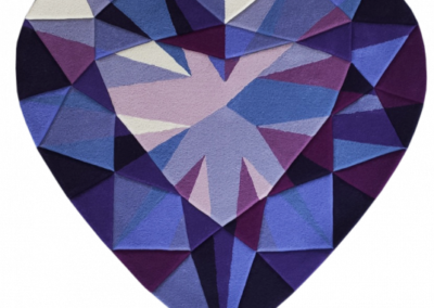PURPLE AMETHYST HEART SHAPED RUG Our exquisite wool rug is inspired by the magical beauty of a heart-shaped purple amethyst, symbolizing love, tranquillity, and refined elegance. This rug combines luxury, depth of colour, and natural harmony, creating a truly unique interior element. Indulge in luxury and acquire a rug that reflects your pursuit of perfection and love for the beautiful