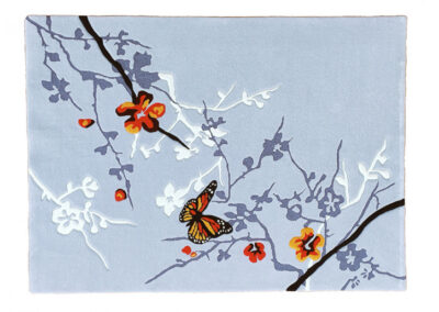 sakura and butterflies carpet