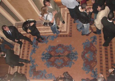 Palekh-style custom rug for Russian restaurant in London
