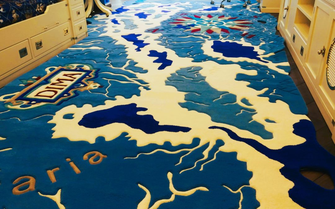 Children’s Nautical Rug – Custom Tufted, Name & Map Design