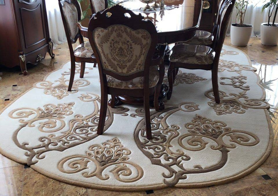 Dining Area Rug Exclusive – Custom Design, Textured Carving