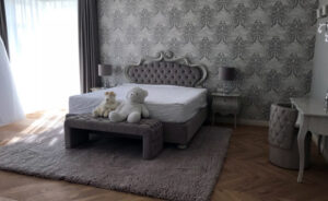 Fluffy bedroom rug. Carpet studio for custom carpet production.